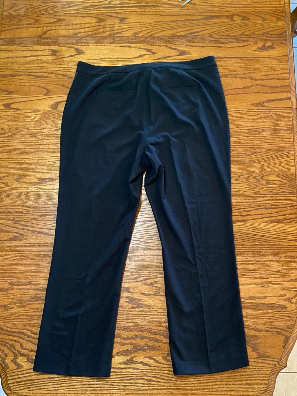 NWT Black Label Lauren Ralph Lauren Black Satin Stripe Pants Size 18W. - Picture 2 of 8